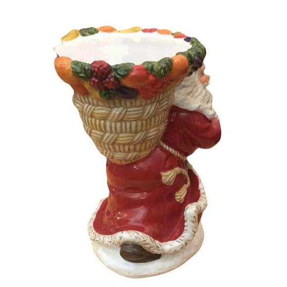 VINTAGE DEPARTMENT 56 Peggy Toole 2001 Christmas Santa Candle Holder Hand Painte - Picture 6 of 8